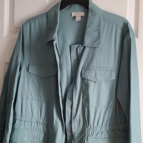 LOFT jacket sz L Blue/green utility/military style - Picture 2 of 6